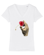 Delicious cherry Tricou mânecă scurtă guler V Damă Evoker