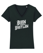 Burn Babylon Tricou mânecă scurtă guler V Damă Evoker