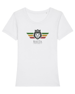 Rasta University Lion Logo Tricou mânecă scurtă guler larg fitted Damă Expresser