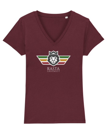 Rasta University Lion Logo Burgundy