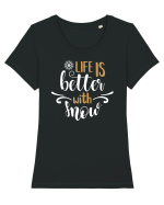 Viața e mai bună când avem zăpadă Tricou mânecă scurtă guler larg fitted Damă Expresser