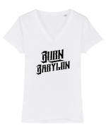 Burn Babylon Tricou mânecă scurtă guler V Damă Evoker