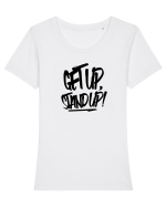 Get Up, Stand up Tricou mânecă scurtă guler larg fitted Damă Expresser