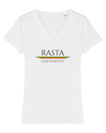 Rasta University Logo Tricou mânecă scurtă guler V Damă Evoker