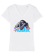 Slow Life Tricou mânecă scurtă guler V Damă Evoker