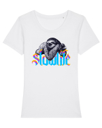 Slow Life Tricou mânecă scurtă guler larg fitted Damă Expresser