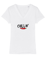 Chillin' Tricou mânecă scurtă guler V Damă Evoker