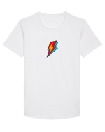 Retro  Lightning Bolt Tricou mânecă scurtă guler larg Bărbat Skater