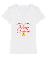 Merry Christmas Tricou mânecă scurtă guler V Damă Evoker