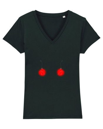 Christmas Red Globes Black