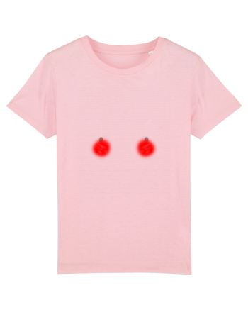 Christmas Red Globes Cotton Pink