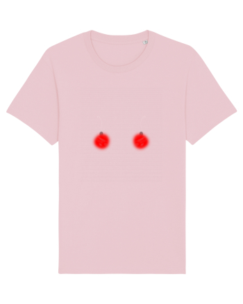 Christmas Red Globes Cotton Pink