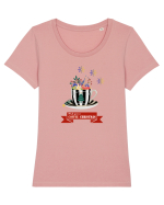 Coffee Christmas  Tricou mânecă scurtă guler larg fitted Damă Expresser