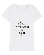 go out Tricou mânecă scurtă guler V Damă Evoker