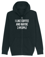 I like coffee - alb Hanorac cu fermoar Unisex Connector