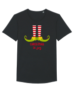 Crăciunul e bucurie Tricou mânecă scurtă guler larg Bărbat Skater