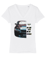 Point A to B  Tricou mânecă scurtă guler V Damă Evoker