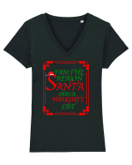Santa Claus Tricou mânecă scurtă guler V Damă Evoker