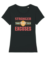 Stronger Than Your Excuses Tricou mânecă scurtă guler larg fitted Damă Expresser