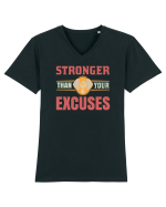 Stronger Than Your Excuses Tricou mânecă scurtă guler V Bărbat Presenter