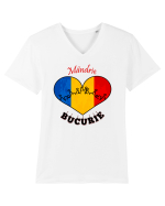 Tricolor România Tricou mânecă scurtă guler V Bărbat Presenter