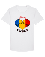 Tricolor România Tricou mânecă scurtă guler larg Bărbat Skater