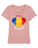 Tricolor România Tricou mânecă scurtă guler larg fitted Damă Expresser