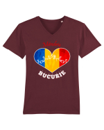 Tricolor România Tricou mânecă scurtă guler V Bărbat Presenter