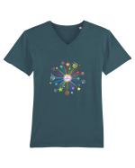 Be Happy! Tricou mânecă scurtă guler V Bărbat Presenter