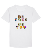 Be you! Tricou mânecă scurtă guler larg Bărbat Skater