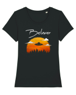 Believer OZN Tricou mânecă scurtă guler larg fitted Damă Expresser