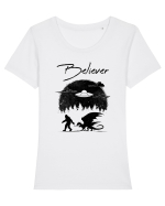 Believer Întâlnire Epică Tricou mânecă scurtă guler larg fitted Damă Expresser