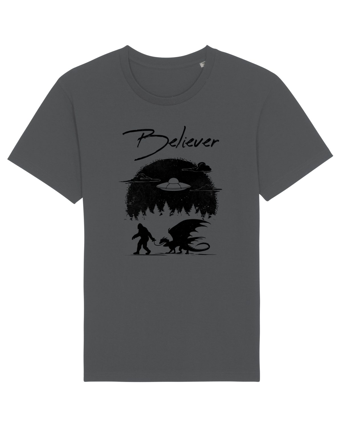 Tricou mânecă scurtă Unisex Rocker Anthracite