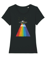 Give Me Space Tricou mânecă scurtă guler larg fitted Damă Expresser