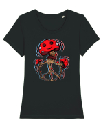 Trippy Magic Mushrooms Tricou mânecă scurtă guler larg fitted Damă Expresser