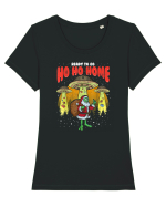 Santa Alien Funny Mos Craciun Tricou mânecă scurtă guler larg fitted Damă Expresser