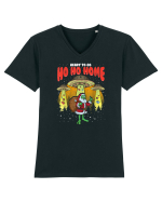 Santa Alien Funny Mos Craciun Tricou mânecă scurtă guler V Bărbat Presenter
