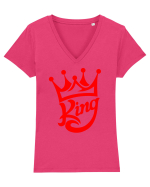 King Tricou mânecă scurtă guler V Damă Evoker