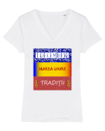 1 Decembrie Tricou mânecă scurtă guler V Damă Evoker