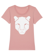 Leopard Head Tricou mânecă scurtă guler larg fitted Damă Expresser