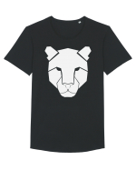 Leopard Head Tricou mânecă scurtă guler larg Bărbat Skater