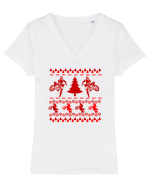 Enduro Christmas Tricou mânecă scurtă guler V Damă Evoker