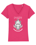 Pompi White Tricou mânecă scurtă guler V Damă Evoker