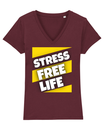 Stress Free Life Burgundy