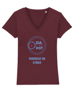 Pancreas în grevă Tricou mânecă scurtă guler V Damă Evoker