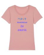 Pancreas leneș Tricou mânecă scurtă guler larg fitted Damă Expresser