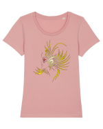 Gold Women Tricou mânecă scurtă guler larg fitted Damă Expresser