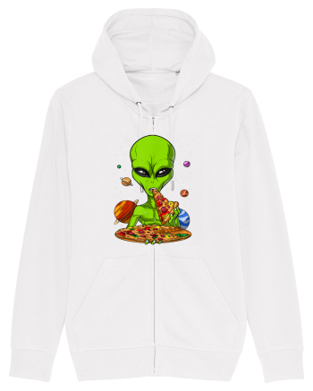 Alien Eating Pizza White