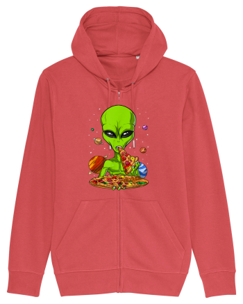 Alien Eating Pizza Carmine Red