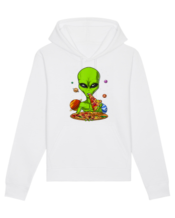 Alien Eating Pizza White